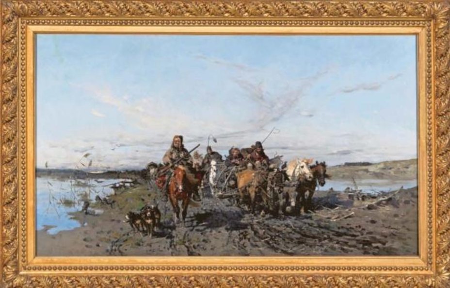 Józef Brandt, „Tabor myśliwski w podróży”, 1871 r.
