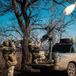 Ukraińscy żołnierze z mobilnej grupy obrony powietrznej