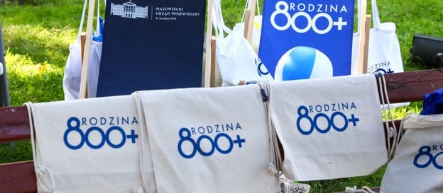 Materiały promocyjne w czasie jednego z pikiników rodzinnych promujących program 800+