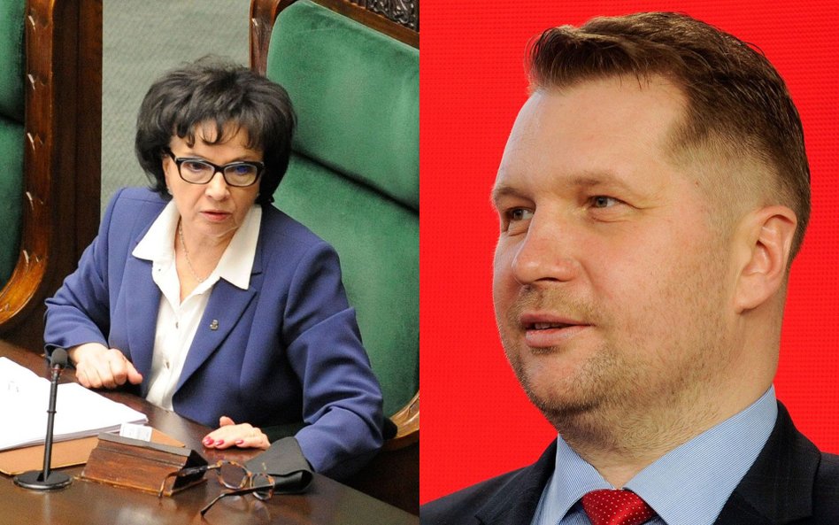 Marszałek Sejmu Elżbieta Witek i minister edukacji i nauki Przemysław Czarnek