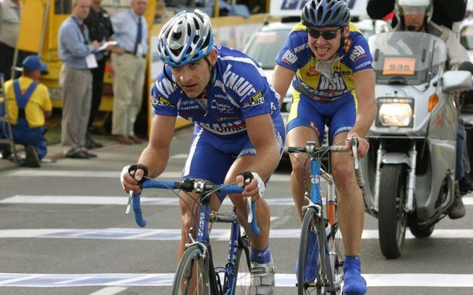 Marcin Sapa na trasie Tour de Pologne, 2004 rok