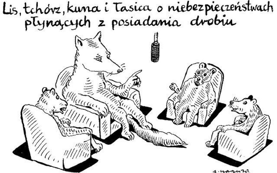 Komentarz rysunkowy. Niebezpieczeństwa posiadania drobiu