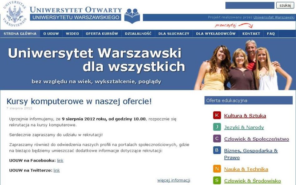 Warszawiacy szturmują otwarty uniwersytet