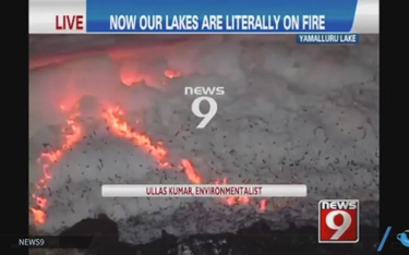Indie: Jezioro, które staje w płomieniach