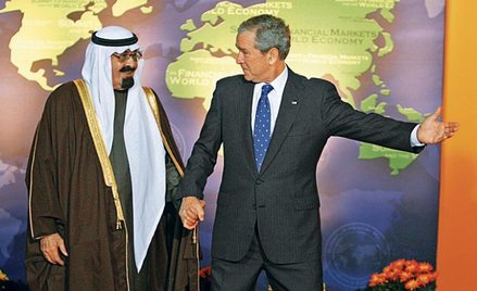Prezydent George W. Bush z królem Arabii Saudyjskiej Abdullahem bin Abdulazizem al Saudem