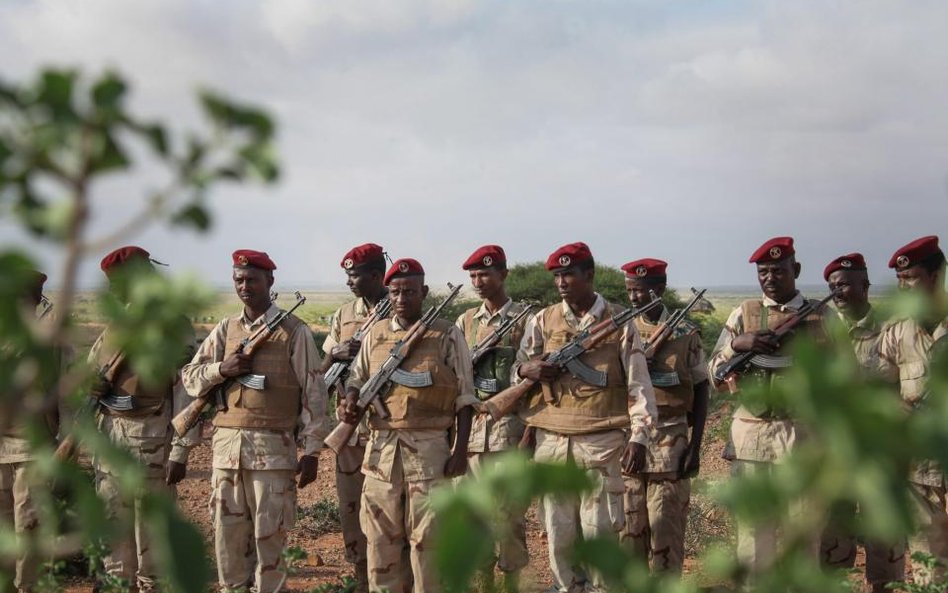 Żołnierze z Dżibuti służący w Somalii w ramach afrykańskiej misji pokojowej