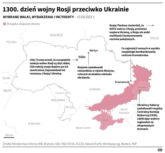 Tak wyglądała sytuacja na froncie w 1300 dniu wojny