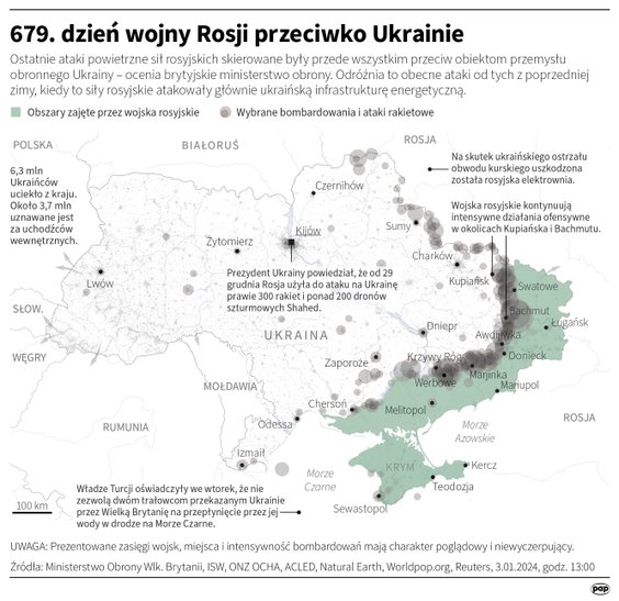 Sytuacja na Ukrainie w 679 dniu wojny