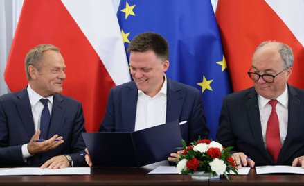 Donald Tusk, Szymon Hołownia, Włodzimierz Czarzasty