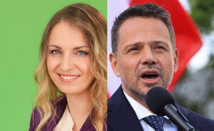 Kinga Gajewska pojawiła się w DPS z workiem ziemniaków, miała na sobie koszulkę z nadrukiem „Rafał T