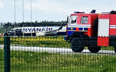 Samolot linii Ryanair na lotnisku w Mińsku
