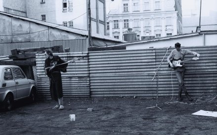 Koncert Krzysztofa „Kamana” Kłosowicza i Macieja Maleńczuka, Wrocław, koniec lat 80., fot. Mirosław 