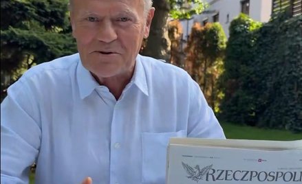 Premier Donald Tusk z kawą i „Rzeczpospolitą” na filmiku w serwisie X