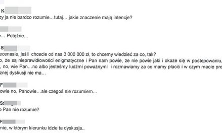 Zapis rozmowy prawników - jeden reprezentuje szantażystów, drugi - inwestora