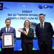 Debiut Griffin Premium RE na GPW. Od lewej: Rafał Pomorski, członek zarządu, dyrektor finansowy, Dor