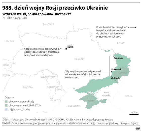 Tak wyglądała sytuacja na Ukrainie w 988. dniu wojny