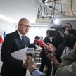 Minister sprawiedliwości, prokurator generalny Adam Bodnar rozmawia z mediami w Senacie w Warszawie