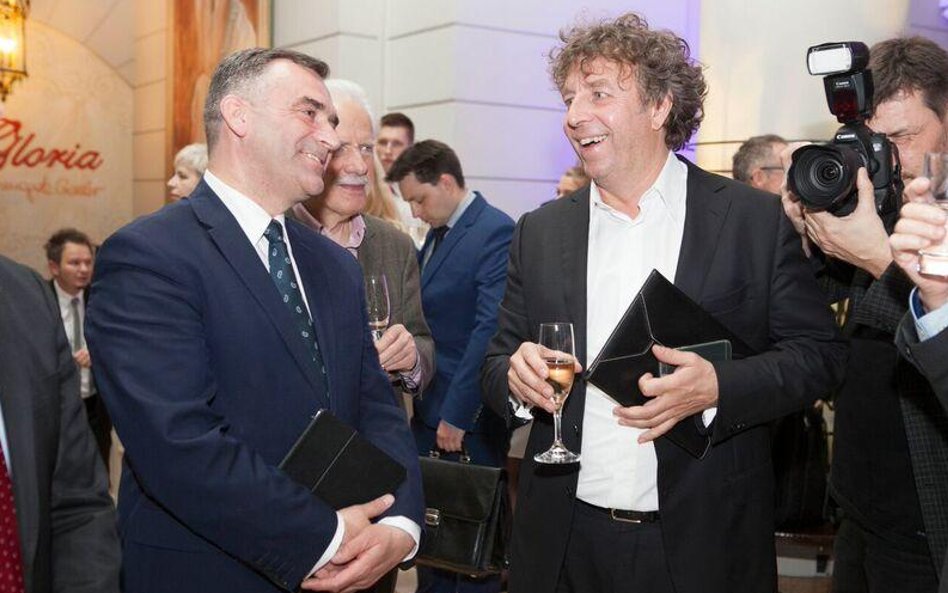 Włodzimierz Karpiński (minister skarbu państwa) i Grzegorz Hajdarowicz (właściciel Grupy Gremi)