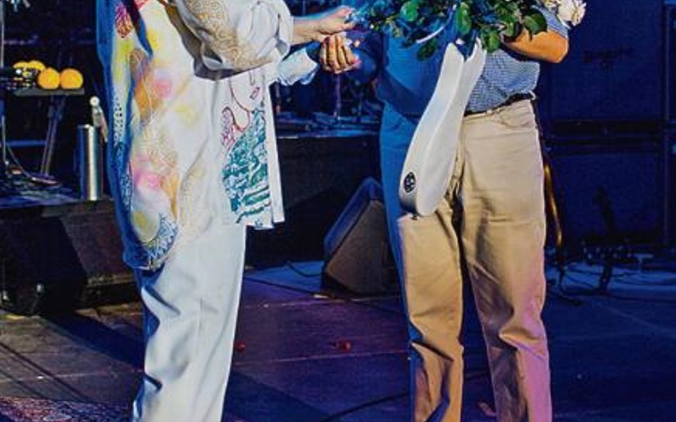 Mirosław Wawrowski z Carlosem Santaną