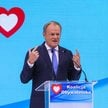 Premier Donald Tusk przemawia na konwencji krajowej Platformy Obywatelskiej w ATM Studio w Warszawie