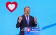 Premier Donald Tusk przemawia na konwencji krajowej Platformy Obywatelskiej w ATM Studio w Warszawie