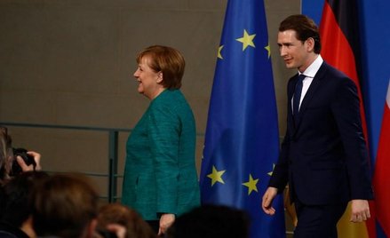 Kanclerze. Angela Merkel i Sebastian Kurz, wczoraj w Berlinie
