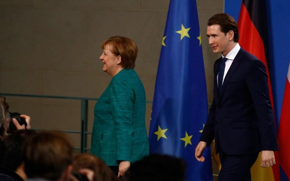 Kanclerze. Angela Merkel i Sebastian Kurz, wczoraj w Berlinie