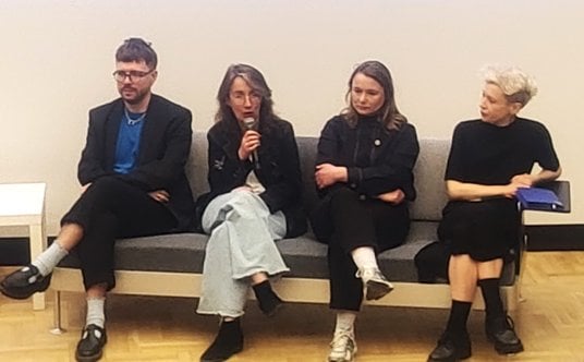 Twórcy projektu "Języki z wody" w Zachęcie