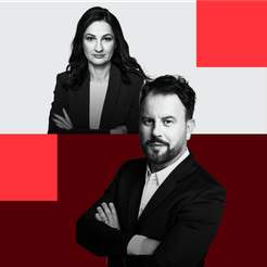 Marzena Tabor-Olszewska, redaktor prowadząca „Rzeczpospolitej” i Jacek Nizinkiewicz, dziennikarz dzi