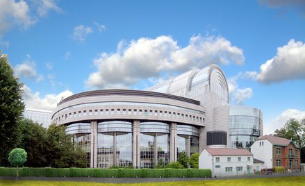 Budynek imienia Paula-Henriego Spaaka to jeden z dwóch głównych obiektu całego kompleksu biurowego P