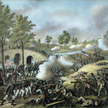 Bitwa nad Antietam – atak federalnego IX korpusu gen. Burnside’a przez most, litografia kolorowana K