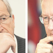 Jean-Claude Juncker, przewodniczący eurogrupy (z lewej), zapewnia, że strefa euro nie rozpadnie się.