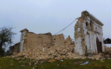 Zniszczona cerkiew w Kyseliwce