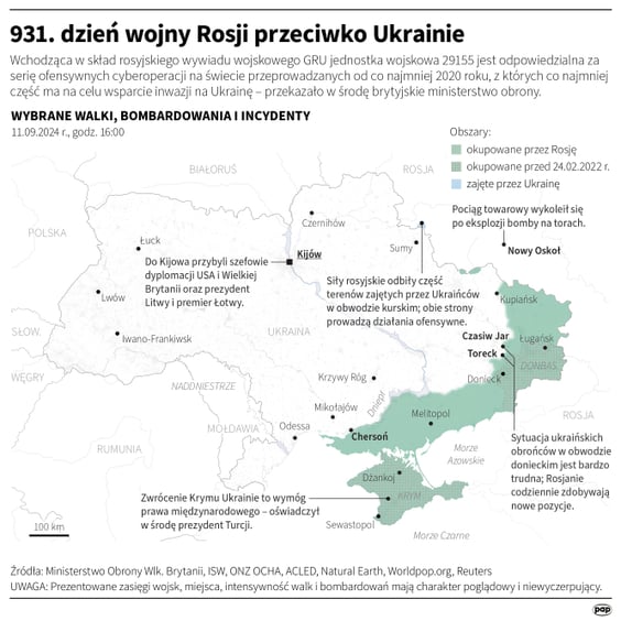 Tak wyglądała sytuacja na Ukrainie w 931 dniu wojny
