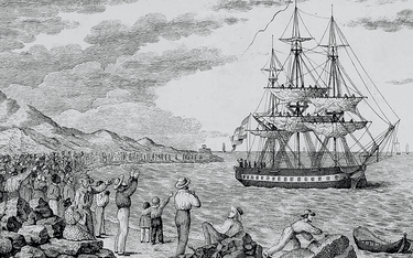 Francisco Pérez, „Statek »María Pita« wypływający z La Coruña w 1803 r.”