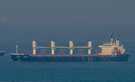 Statek towarowy Rubymar, przewożący ukraińskie zboże, płynie 2 listopada 2022 r. u wejścia do Bosfor