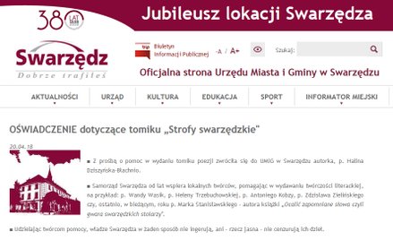Swarzędz: Wiersze na cześć urzędników na 380-lecie miasta