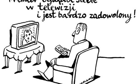Komentarz rysunkowy. Zadowolony premier