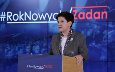 Premier Beata Szydło podczas konferencji prasowej pod hasłem "#Rok nowych zadań"