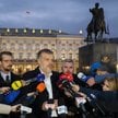 Współprzewodniczący Partii Razem Adrian Zandberg i poseł Maciej Konieczny po spotkaniu w Pałacu Prez
