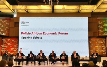 Sesja otwierająca podczas Polsko-Afrykańskiego Forum Gospodarczego w Dubaju.