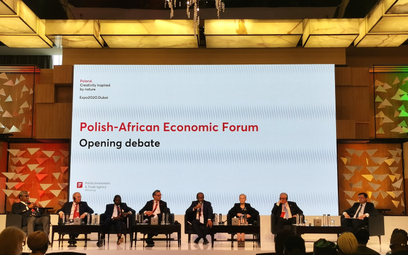 Sesja otwierająca podczas Polsko-Afrykańskiego Forum Gospodarczego w Dubaju.