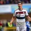 Robert Lewandowski podczas meczu Bayernu z Paderborn