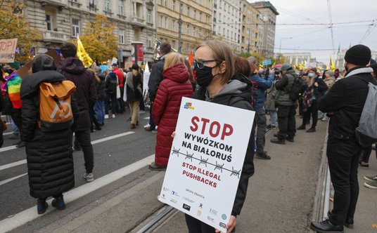 Demonstracja "Stop torturom na granicy" w Warszawie
