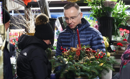 Prezydent Andrzej Duda na przedświątecznych zakupach