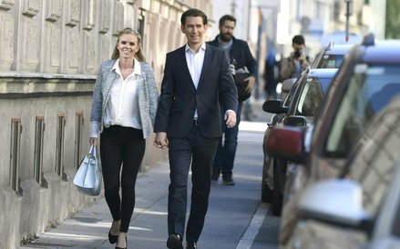 Sebastian Kurz i jego partnerka Susanne Thier