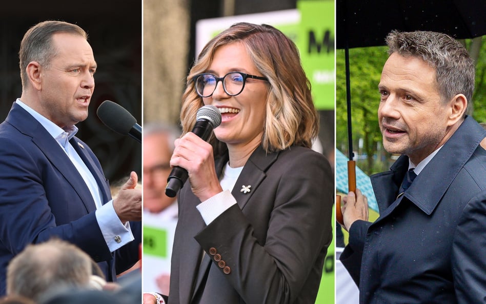 Karol Nawrocki, Magdalena Biejat i Rafał Trzaskowski