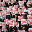 Protest przeciwko prezydentowi Korei Południowej w Seulu