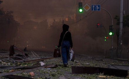 Kijów po nocnym rosyjskim ataku rakietowym i dronowym 24 maja.
