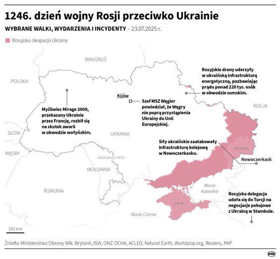 Tak wyglądała sytuacja na Ukrainie w 1246 dniu wojny